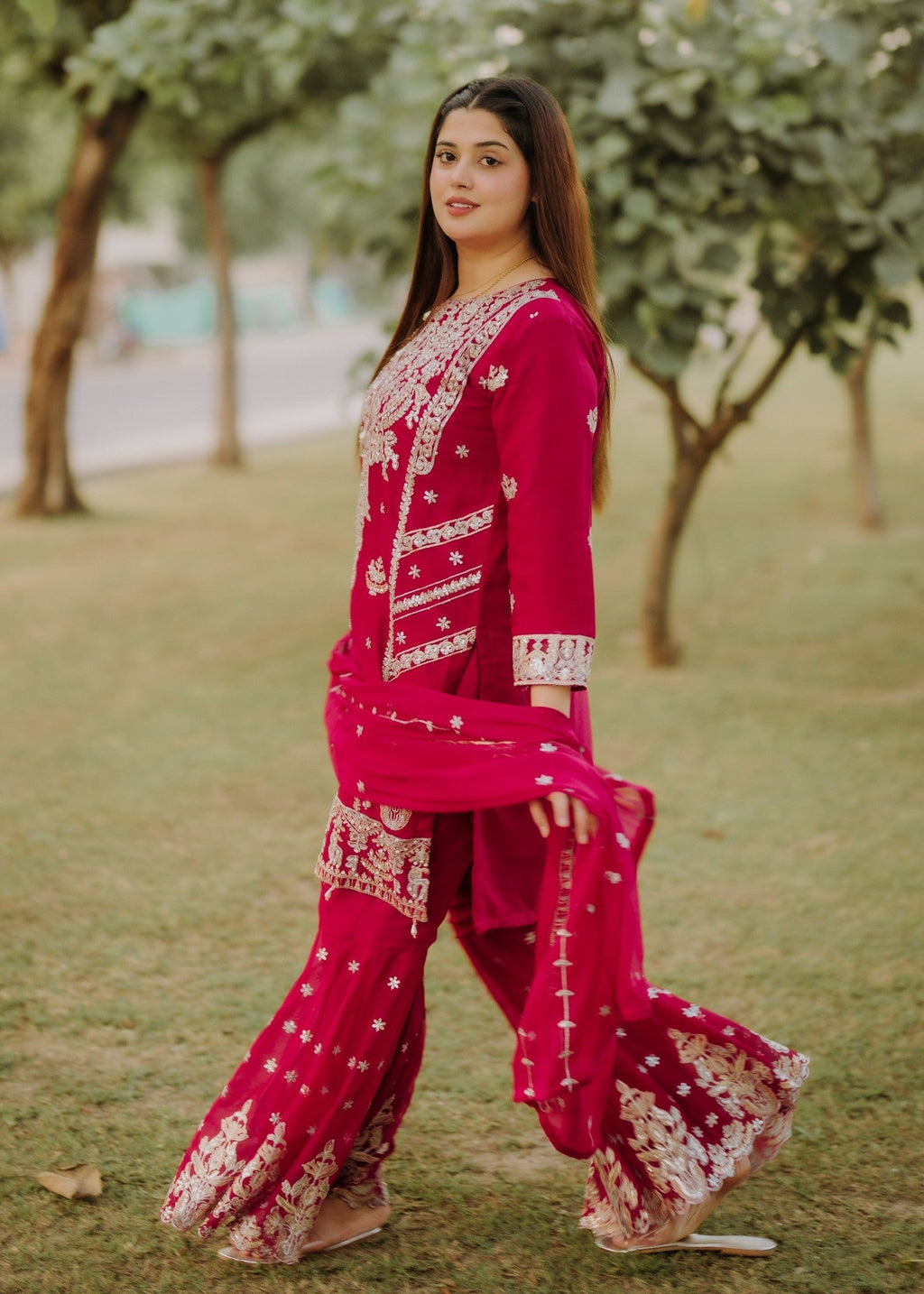 Four Season Boutique DIL NASHEEN HOTPINK Women 3pcs