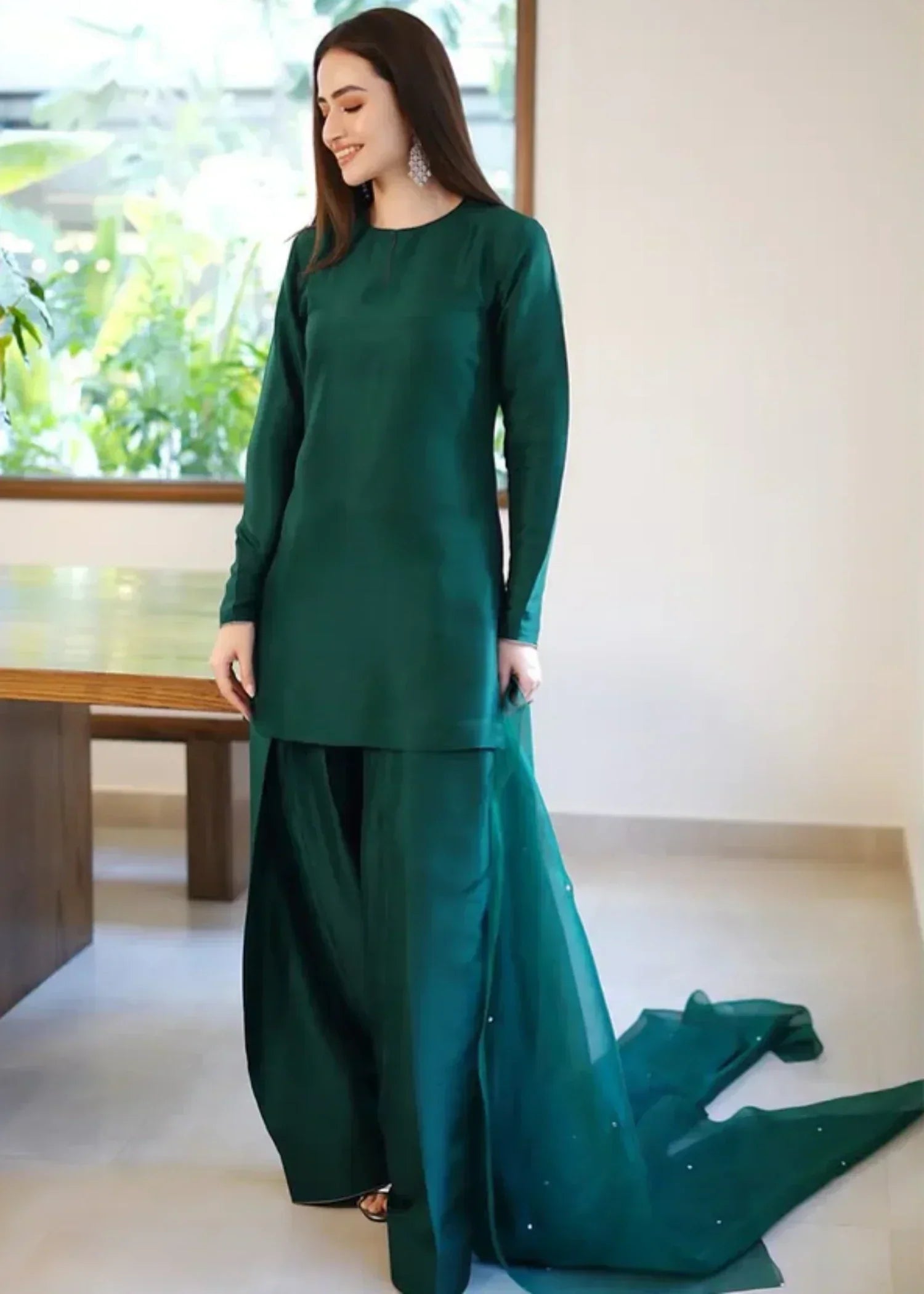 Uzman Yasen Green Farshi Shalwar Women 3pcs