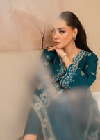 Tehzeeb Libas SEA BLUE EMBROIDERED Women 2pcs