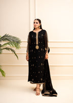 Alyssa Black Chiffon Suit ALL405 Women 3pcs