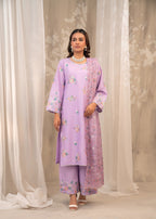 Shehroz Fashion Orchid Grace Lawn Embroidery Suit Women 3pcs