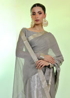 Ripret Silver Banarsi Saree Women 3pcs