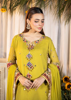 Maira Fashion Yellow Green Crush Sharara 71 Women 3pcs
