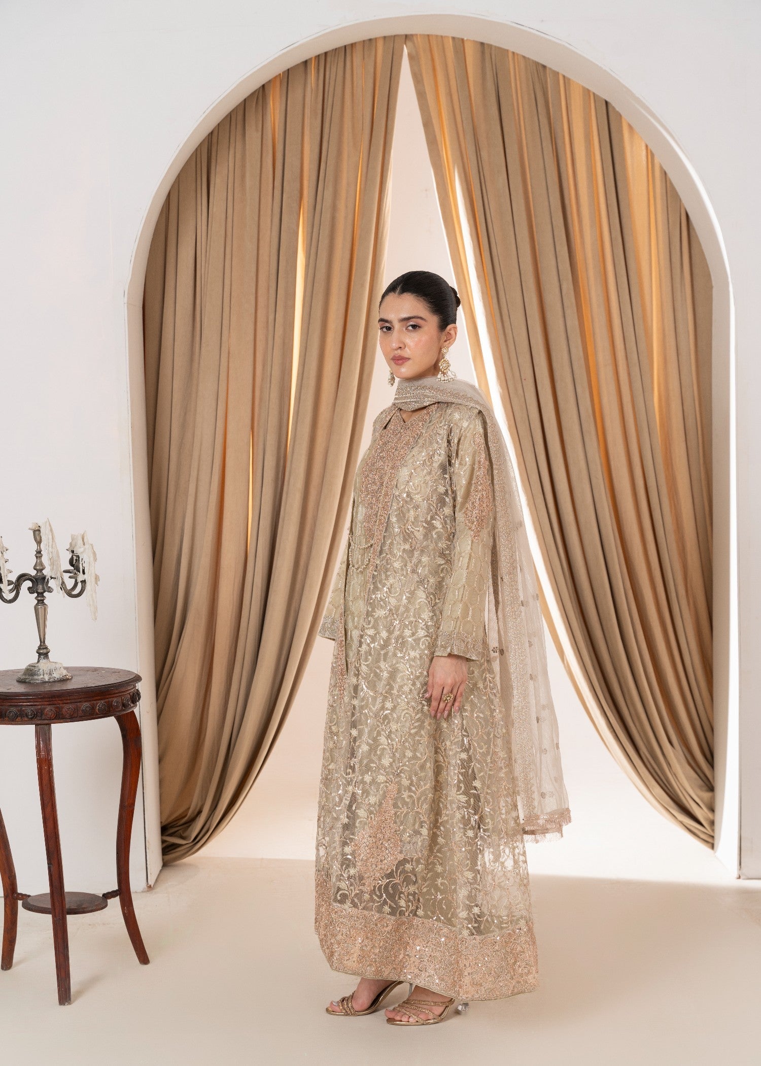 Hkb Officials Harika Pista Pearl Coat Women 4pcs