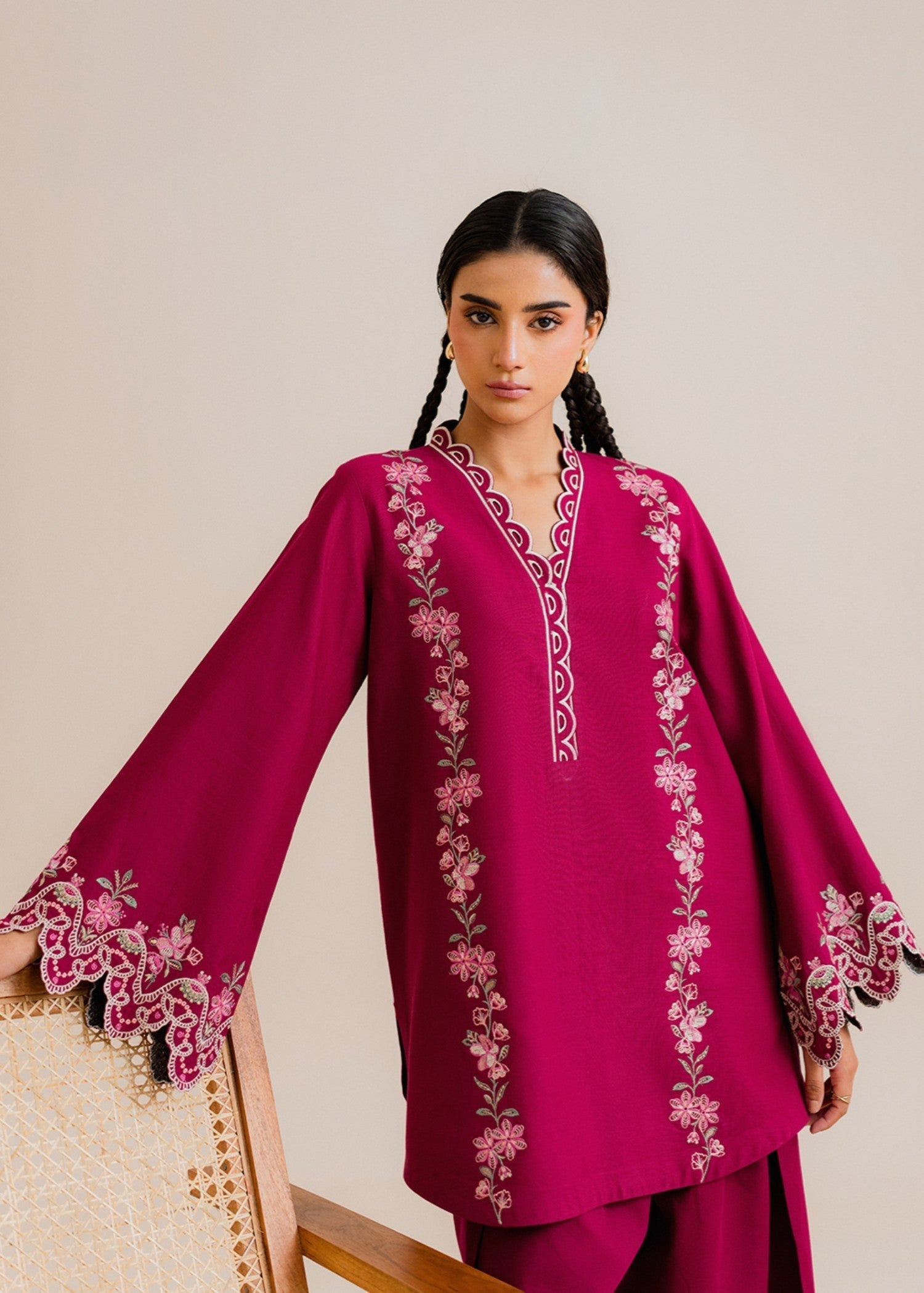 Kiara Nexia– Embroidered Co ords Khaddar Set Women 2pcs