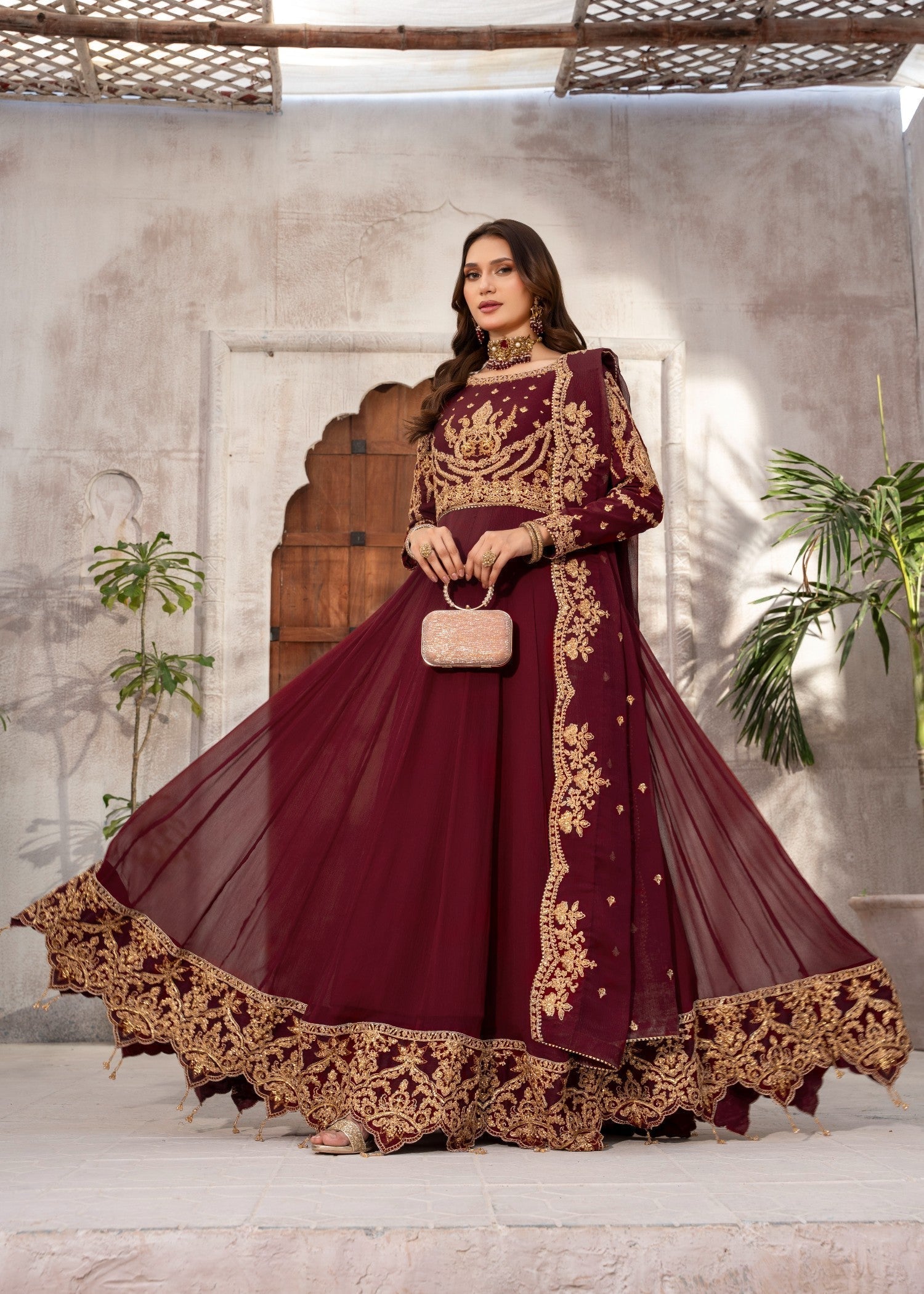 Kanwal Zainab Maroon Grace Women 3pcs