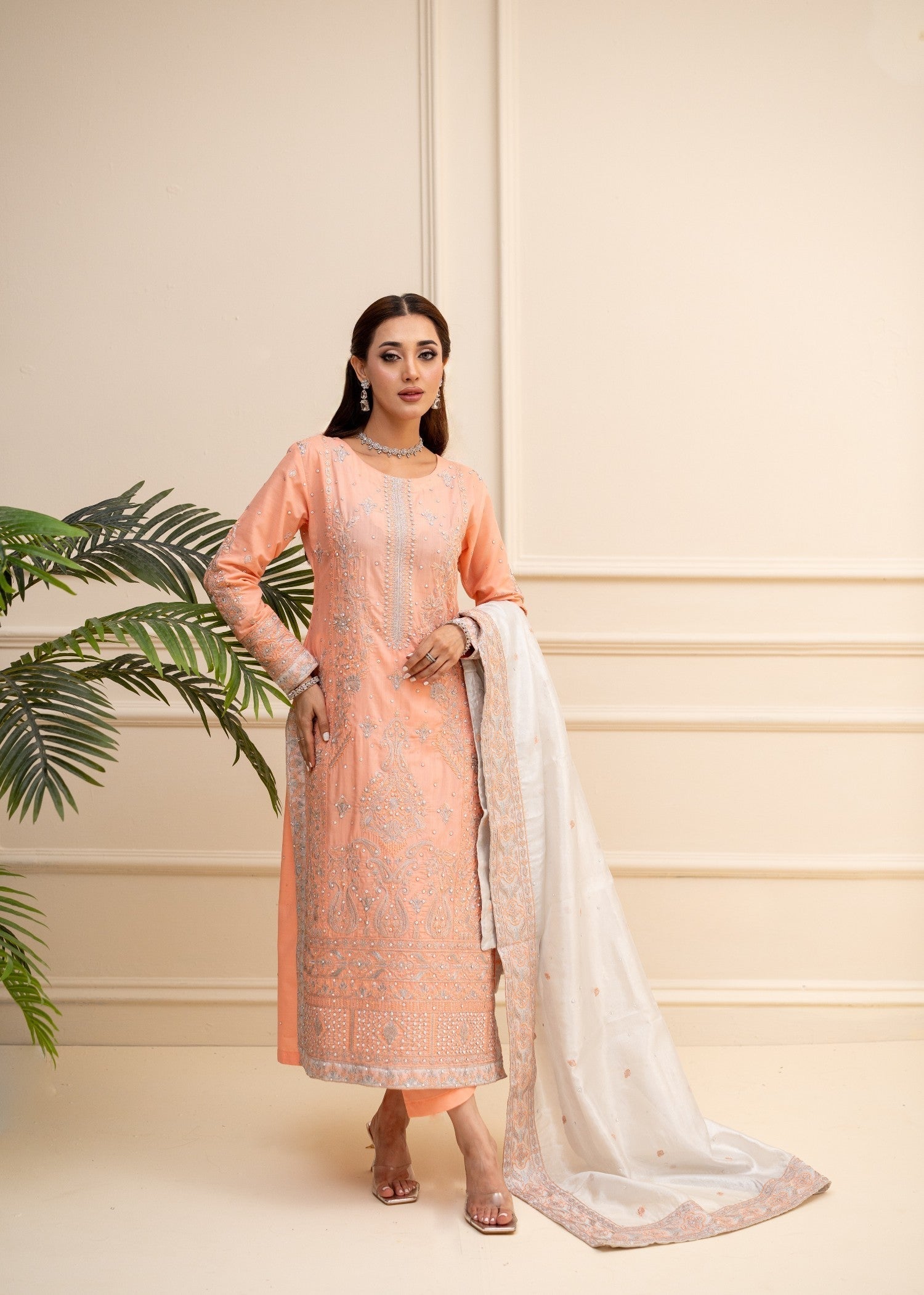 Alyssa Light salmon suit ALL406 Women 3pcs