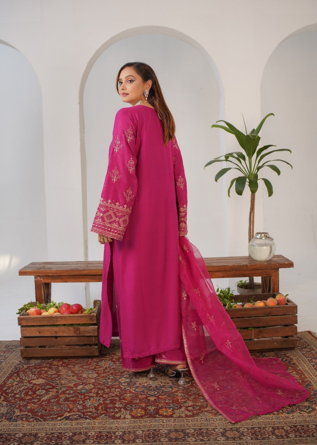 Gulposh Tea Pink (Embroided ) Women 3pcs