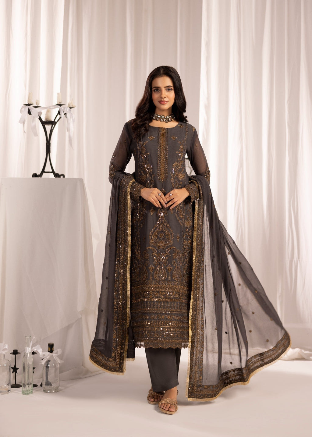 Alyssa GREY SUIT ALN15 Women 3pcs