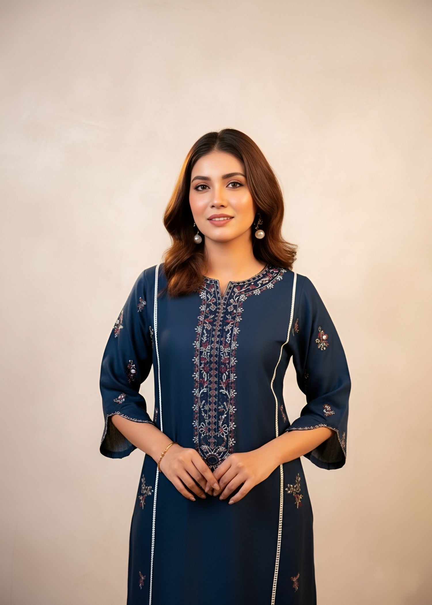 Fabric Garden Sapphire Navy EMB Women 2pcs