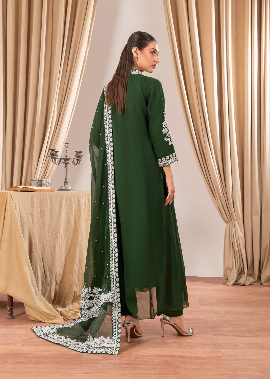 Four Season Boutique NIMRA PISHWAS GREEN Women 3pcs