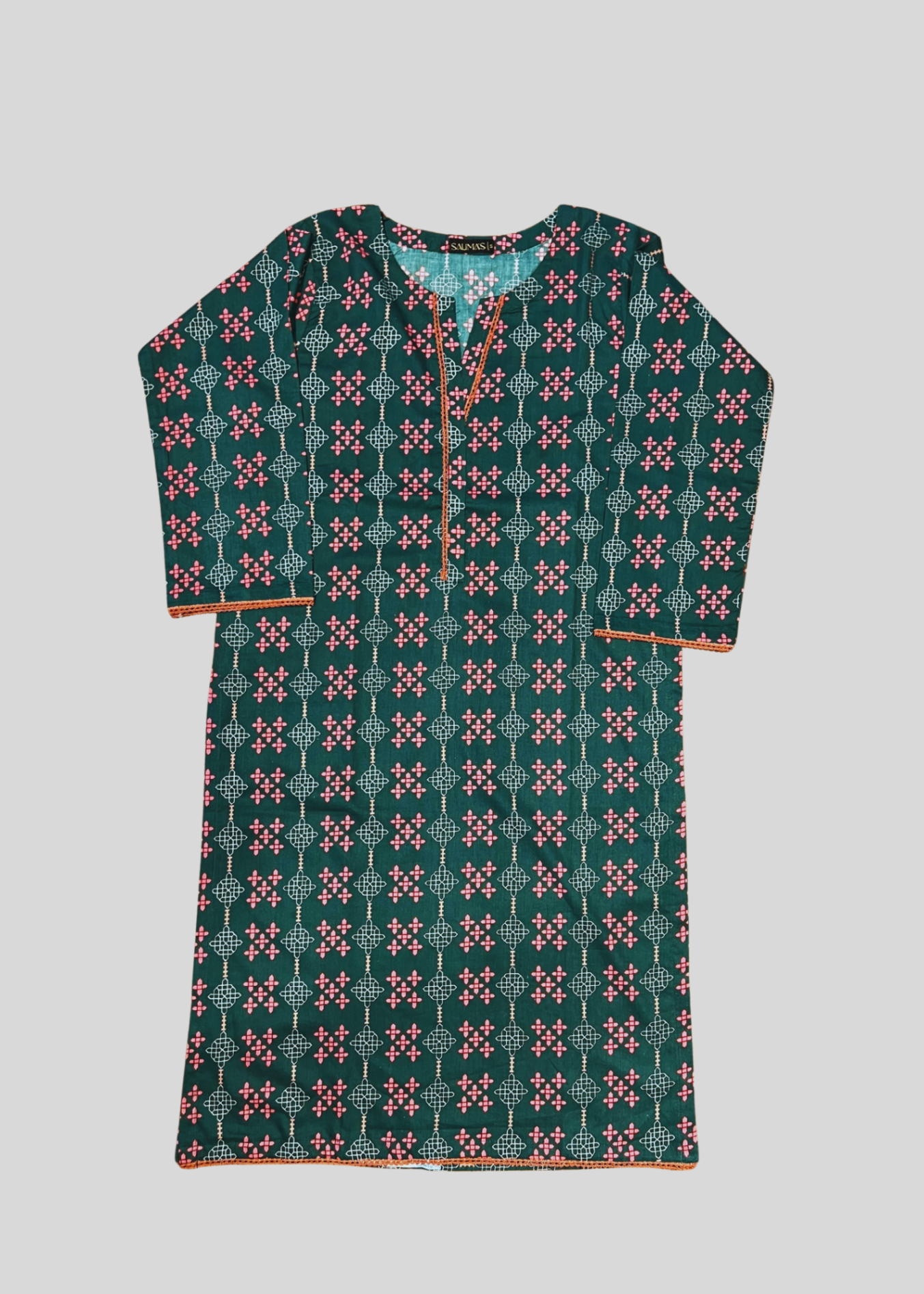 Salimas Green Geometric Floral Lawn Cotton Suit for Ladies Women 2pcs