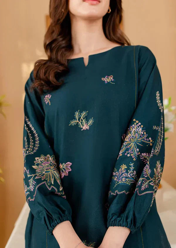 Sabahaats Zehra – Deep Sea Green Elegance in Embroidered Lawn Women 2pcs