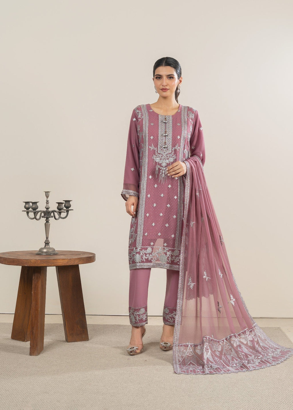 Four Season Boutique MAHROSE CHIFFON MAUVE Women 3pcs