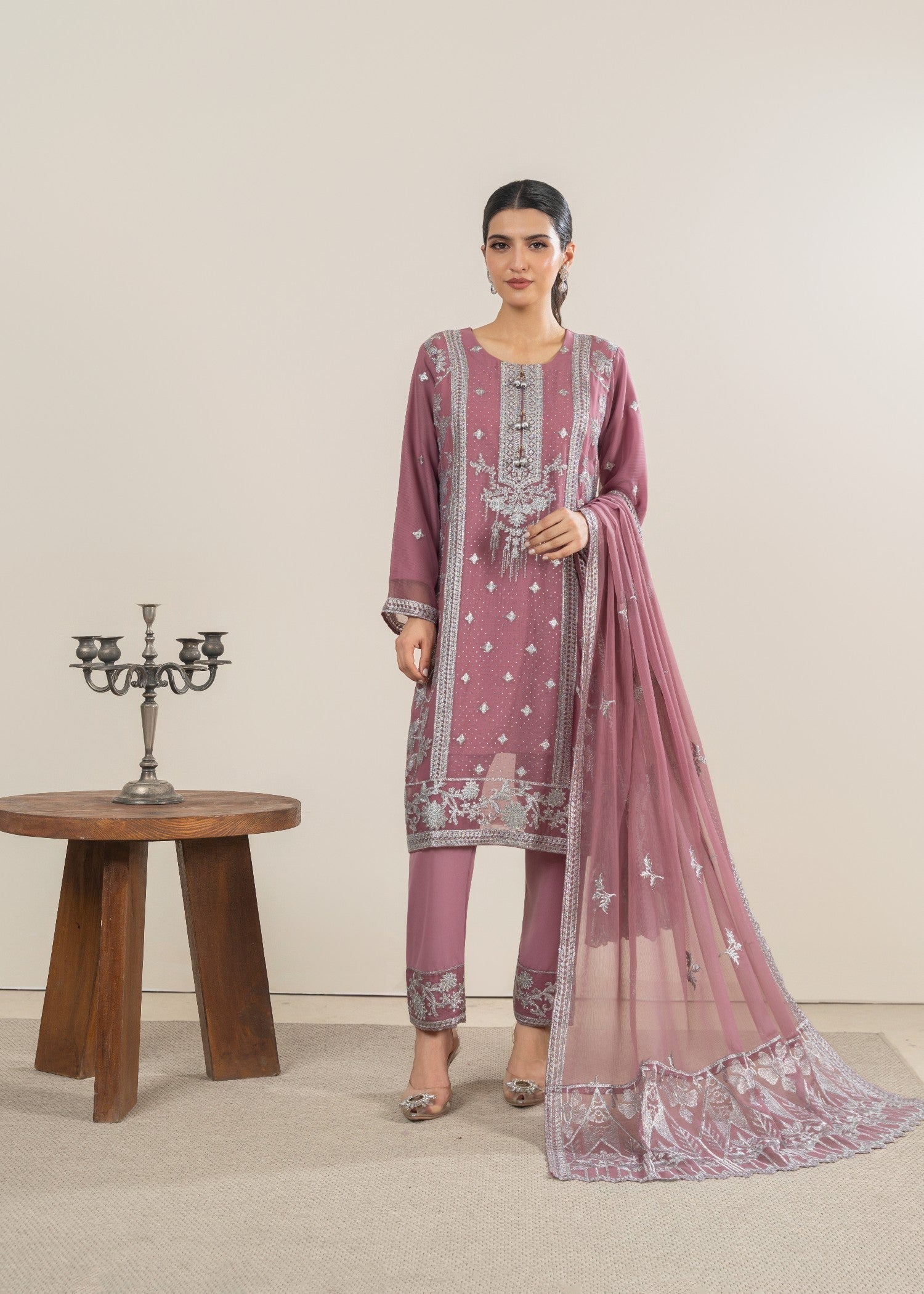 Four Season Boutique MAHROSE CHIFFON MAUVE Women 3pcs