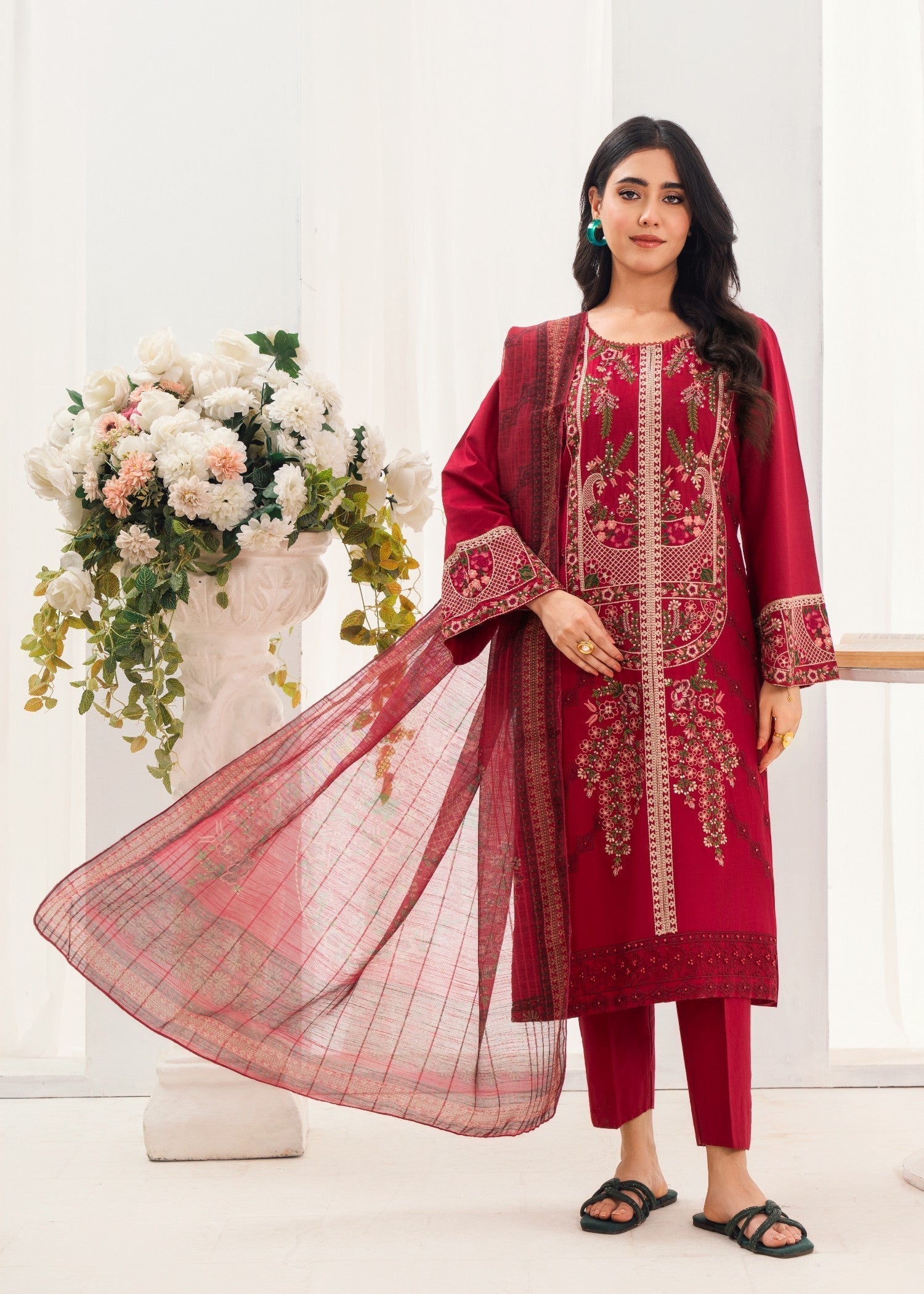 Sahibas By Mirza Virsa Maroon Women 3pcs