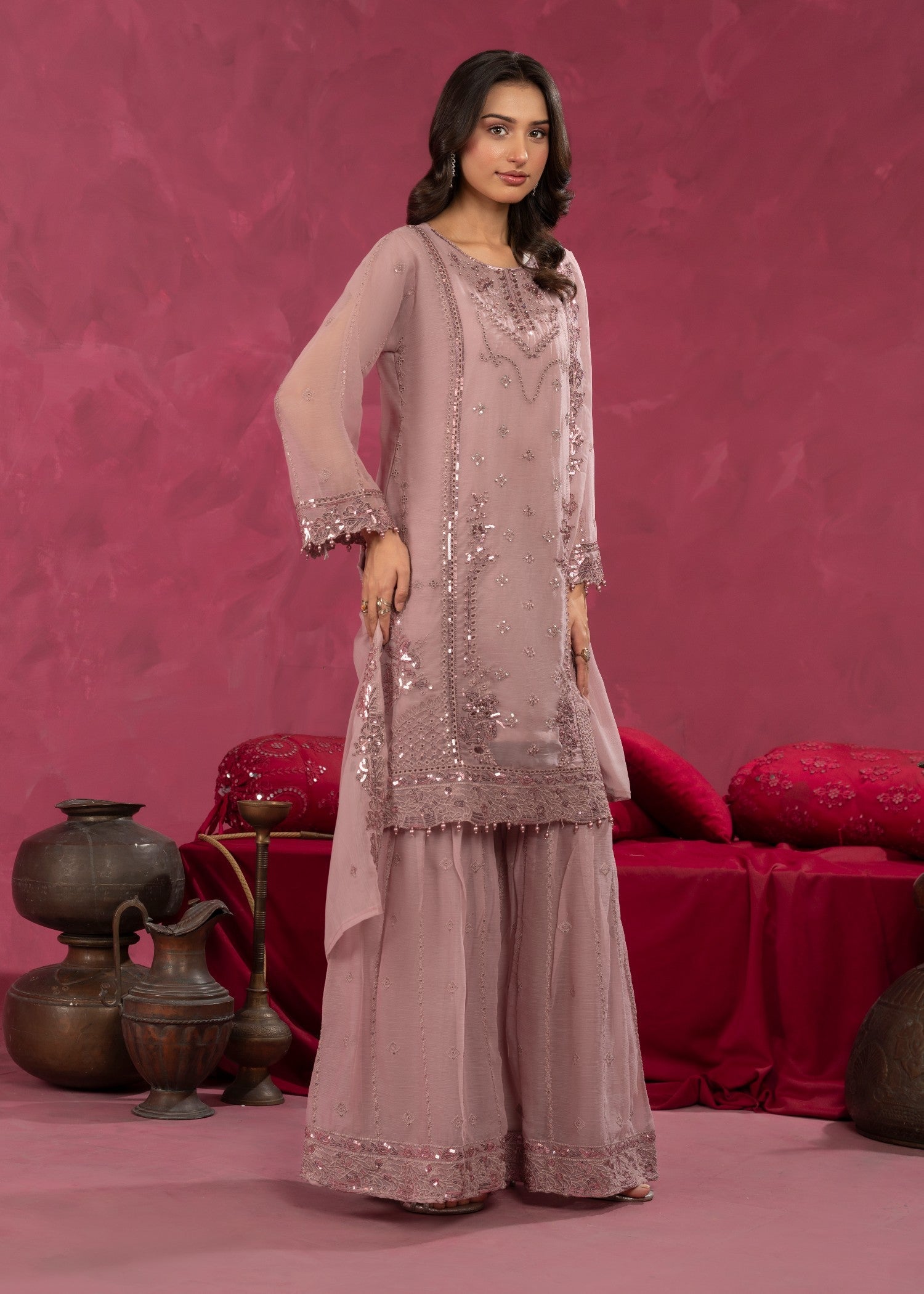 Four Season Boutique ZOBIA GHARARA LAVENDER Women 3pcs