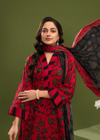 Ayeza Collection Red Kurta Set D#6 Women 3pcs