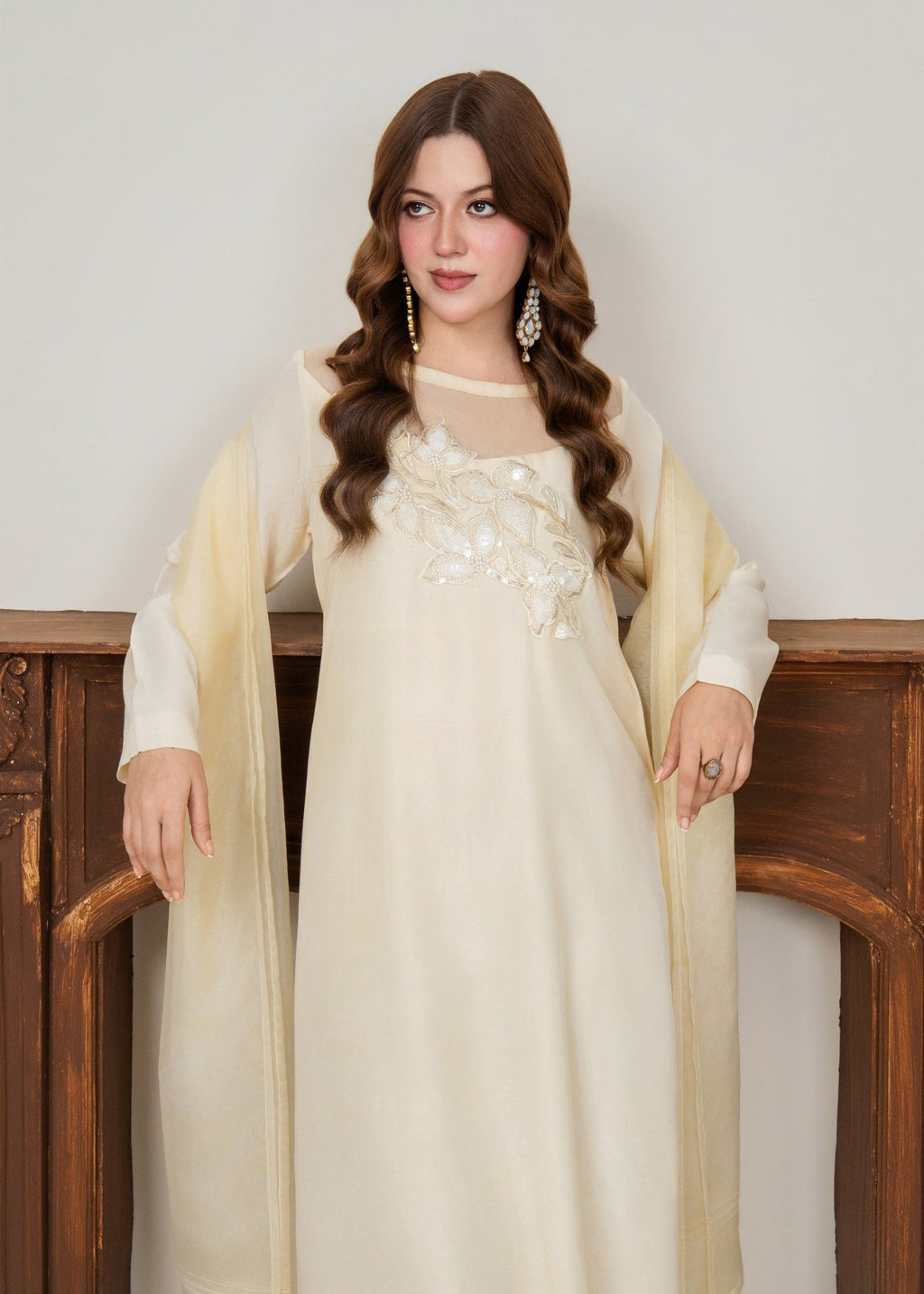 Ray Online Store Vanilla Embellished Kaftan Women 2pcs
