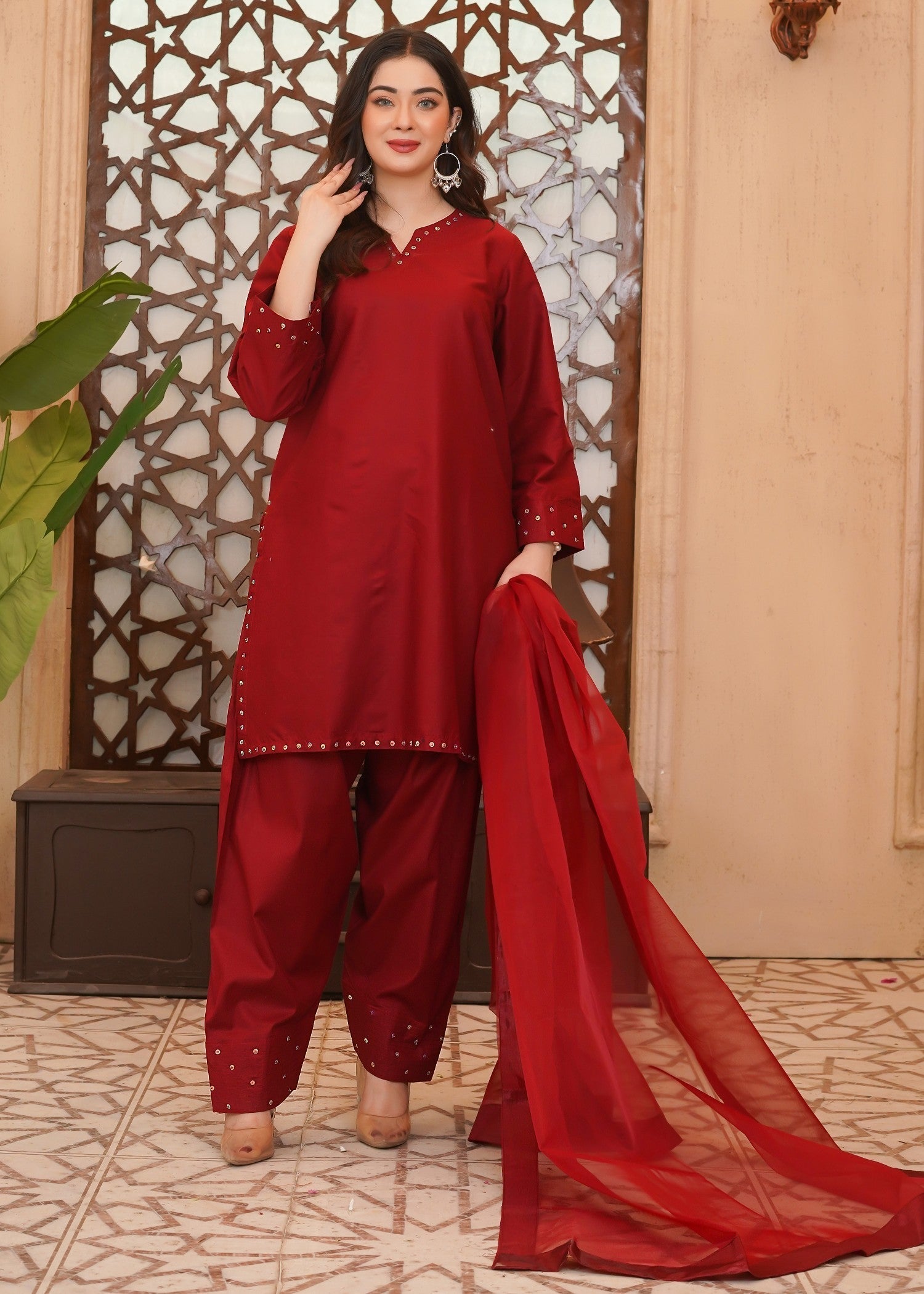 Waniya Awais WAF D18 (Farshi Shalwar) Women 3pcs