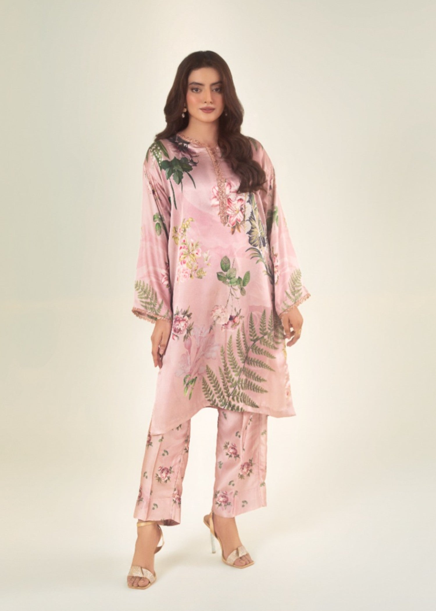 Peach Republic Printed Silk Dress 01 Women 2pcs