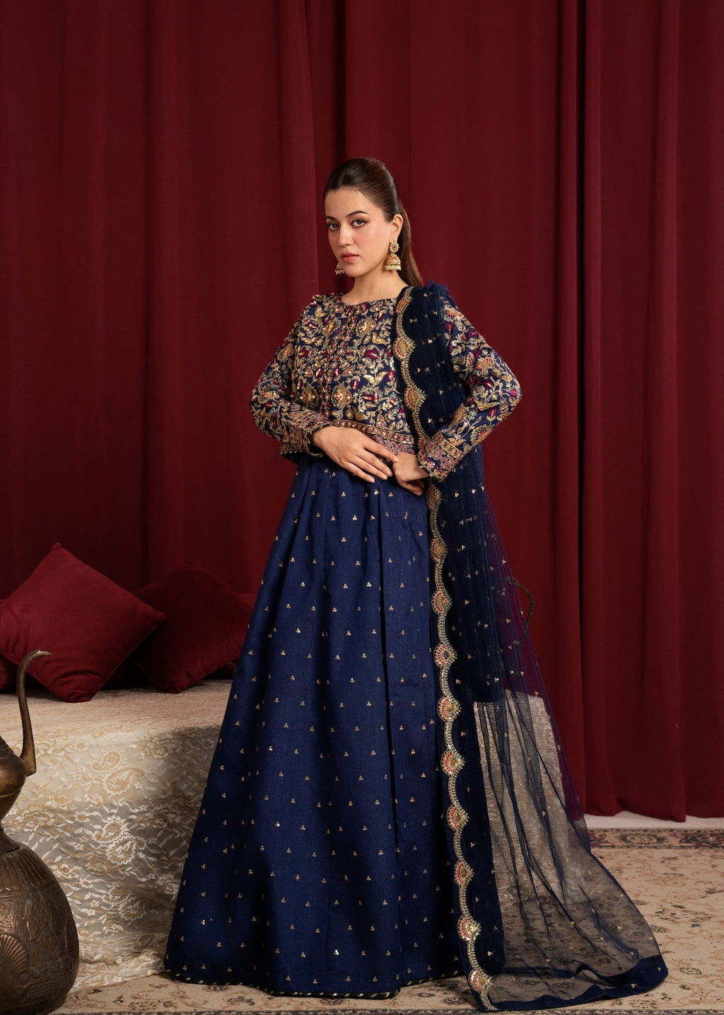 Qasim Anwer By Chandni Bridals SHIRIN (BLUE) Women 3pcs