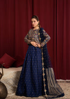 Qasim Anwer By Chandni Bridals SHIRIN (BLUE) Women 3pcs