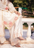 Suits By Sadia Chiffon nimra offwhite Women 3pcs