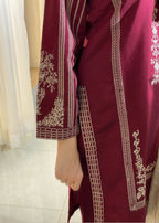 Ayesha B burgundy shanzy) Women 3pcs