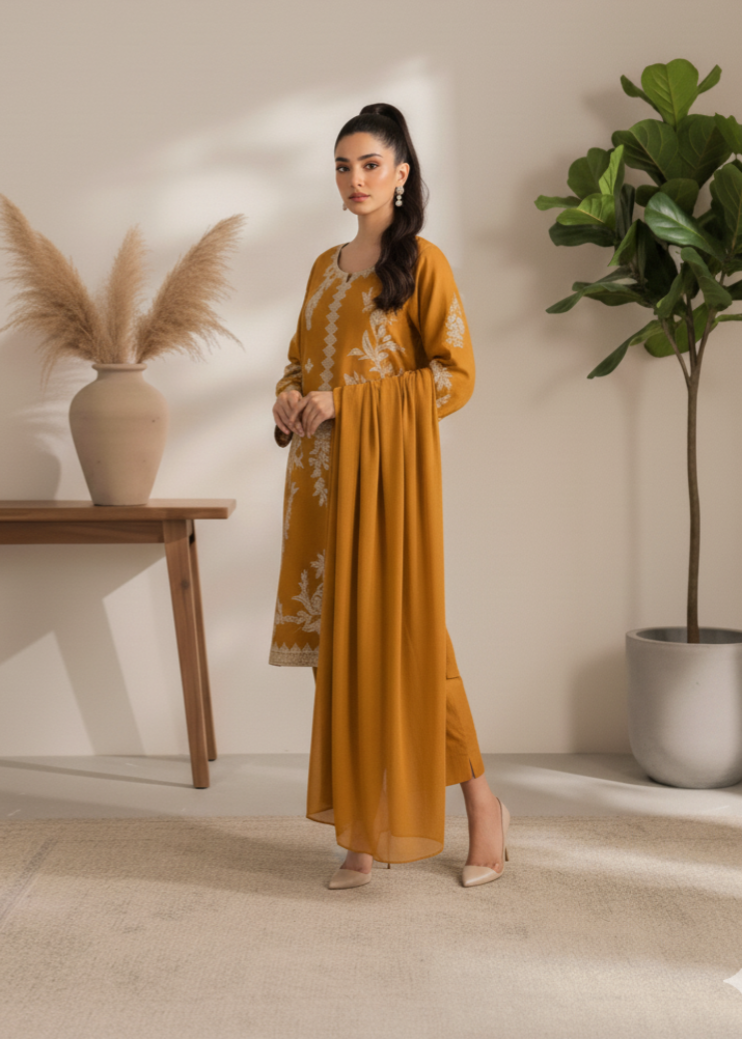 Tawakal Closet MUSTARD WHITE Women 3pcs