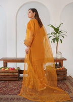 Gulposh Elvin Fancy (Stitched ) Mustard Women 3pcs