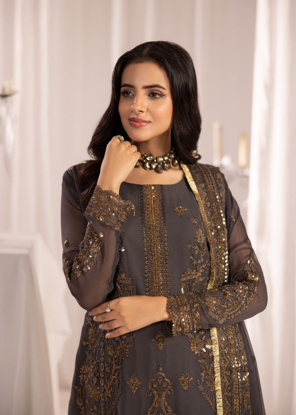 Alyssa GREY SUIT ALN15 Women 3pcs