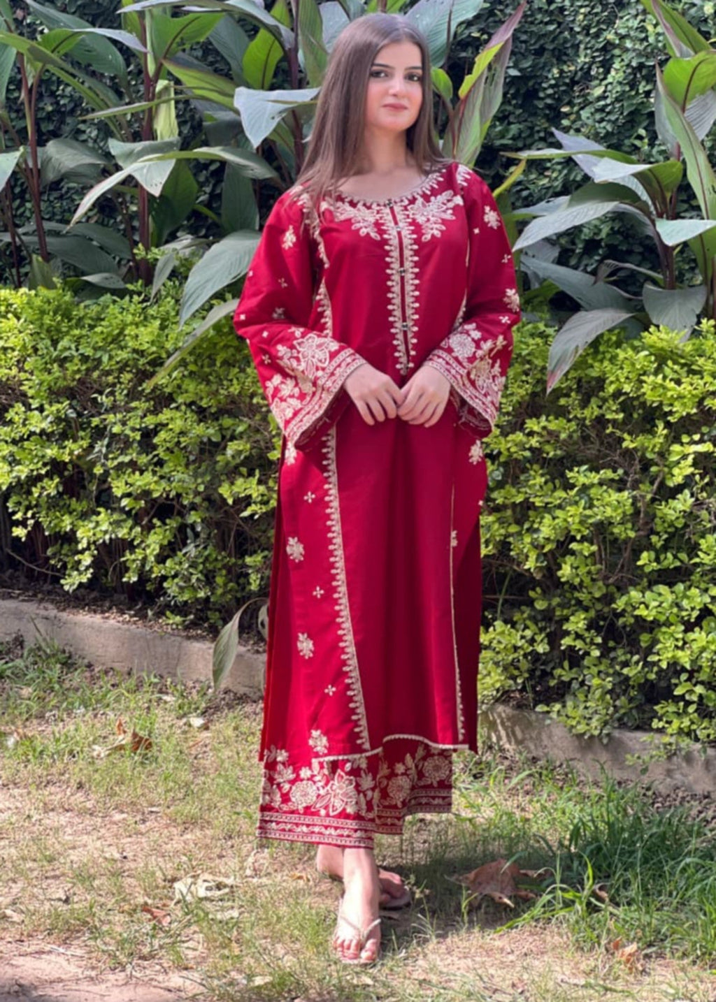 Tehzeeb Libas BERRY EMBROIDERED Women 2pcs