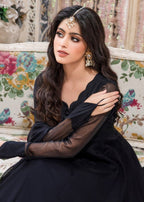 Rosyribbons Jet Black Frock Women 2pcs