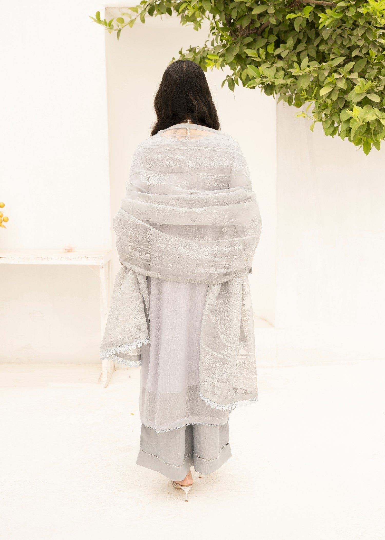 Pehnawa By Bin Akram’s Grey Glamor | Chiffon Women 3pcs