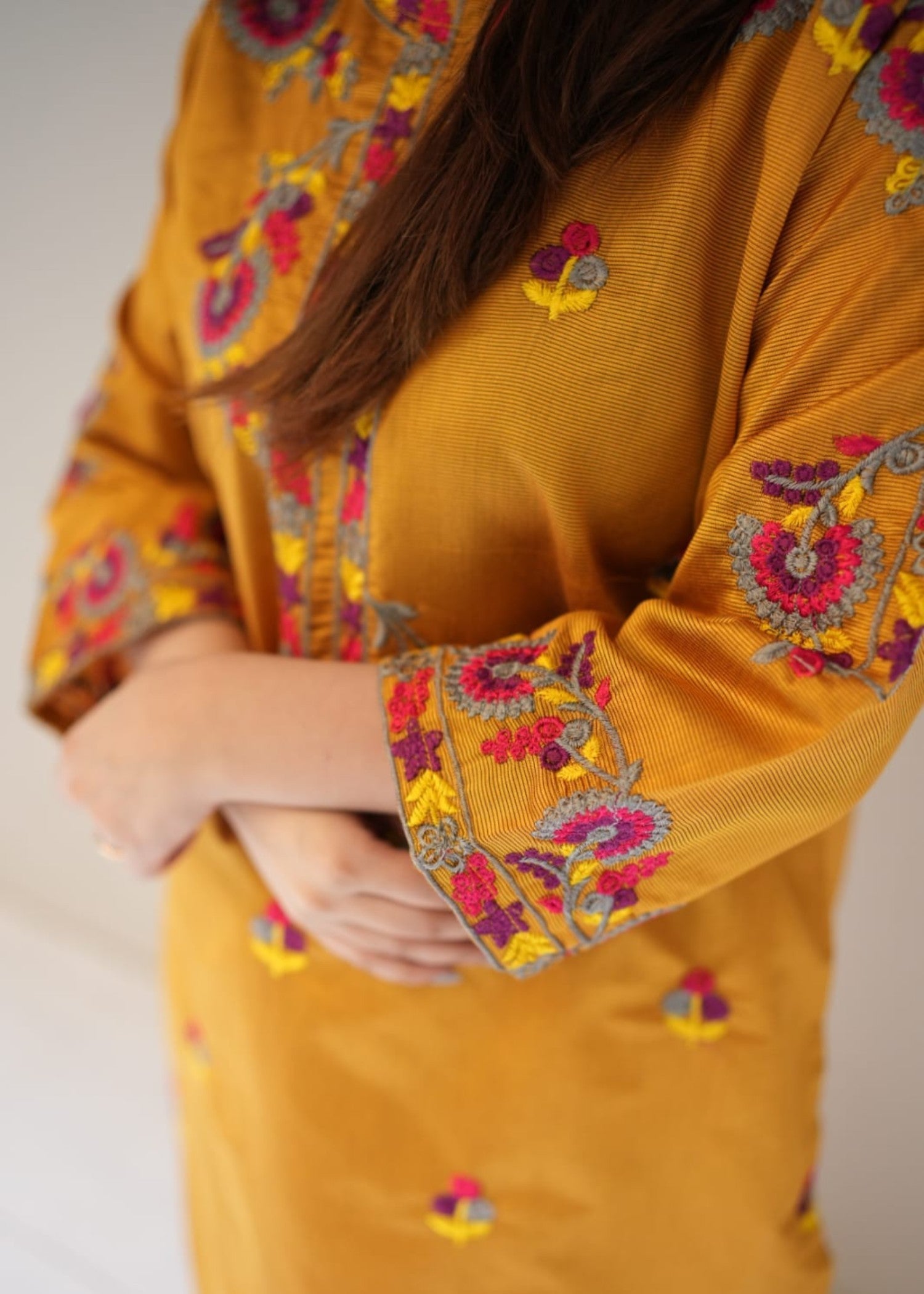 Tehzeeb Libas SOHNI MUSTARD EMBROIDERED Women 2pcs