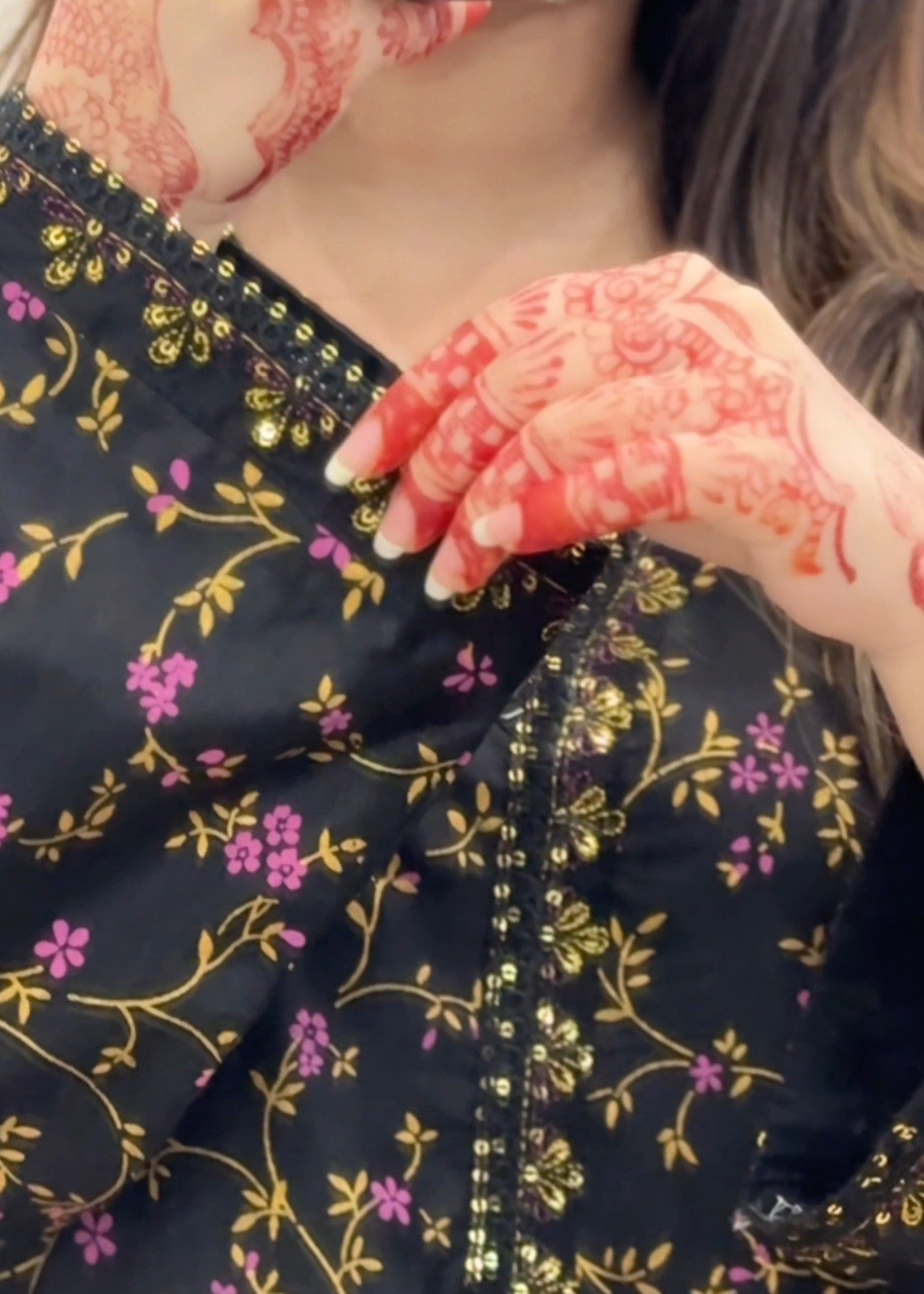 Tehzeeb Libas MULTI FLOWER GOLD EMBROIDERED Women 2pcs