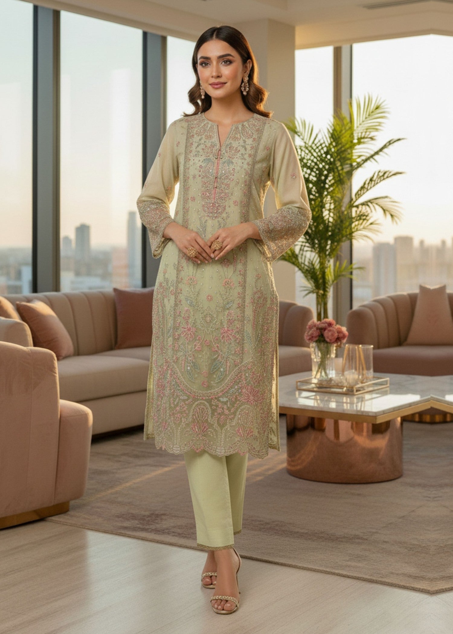 Diara Couture NOURAH DF 68 PISTACHIO Women 3pcs