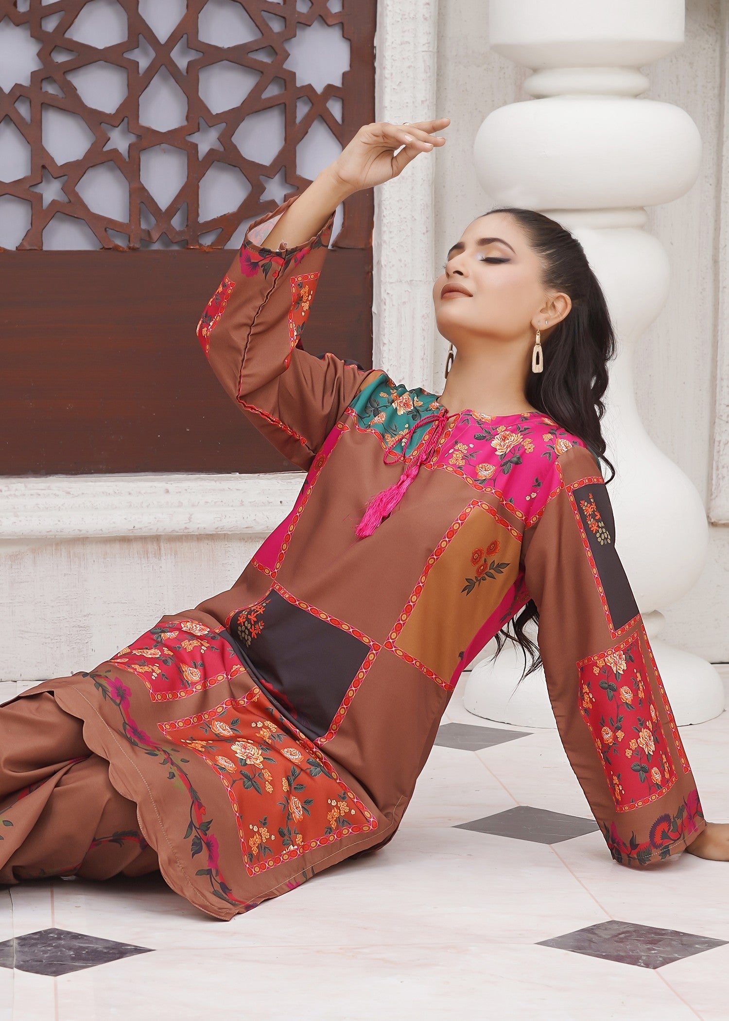 Hamna Kalim ZAITOON BROWN CORDS Women 2pcs