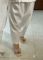 Mataish White farshi shalwar Women 3pcs