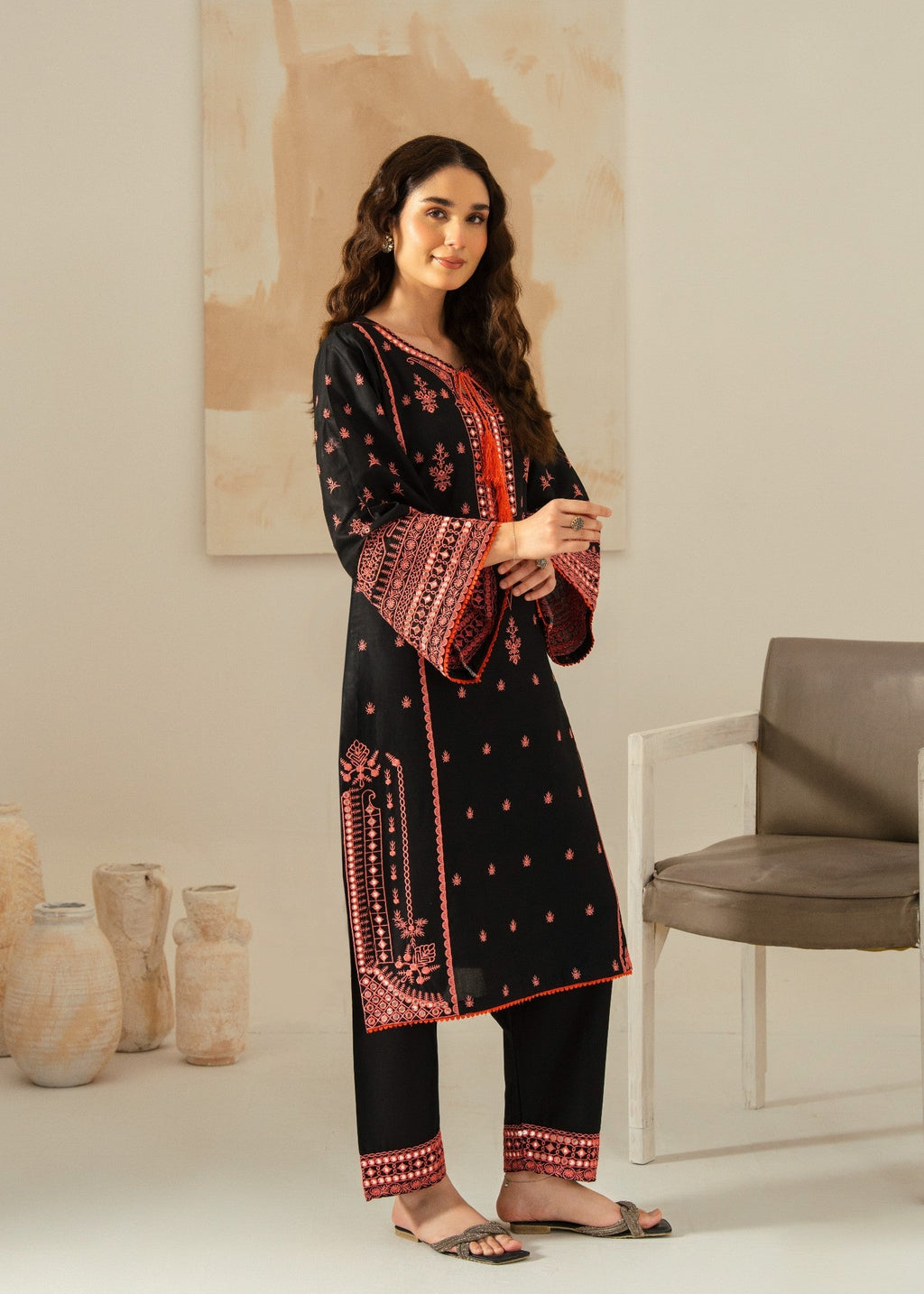 Chaudhary Arts Ajal Lawn Embroidered dress Women 2pcs