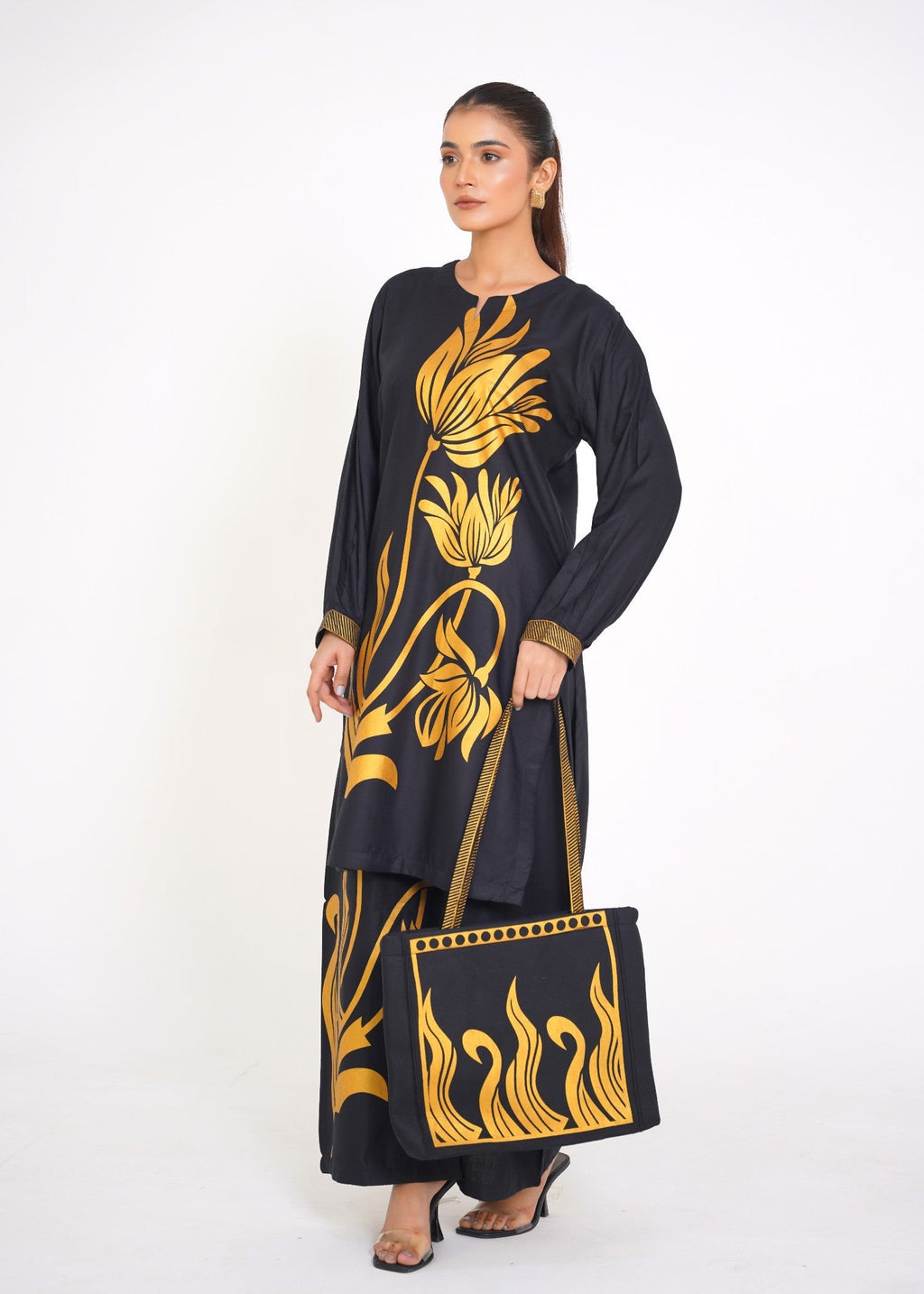 Preetpret Petal Bag Black Women 3pcs