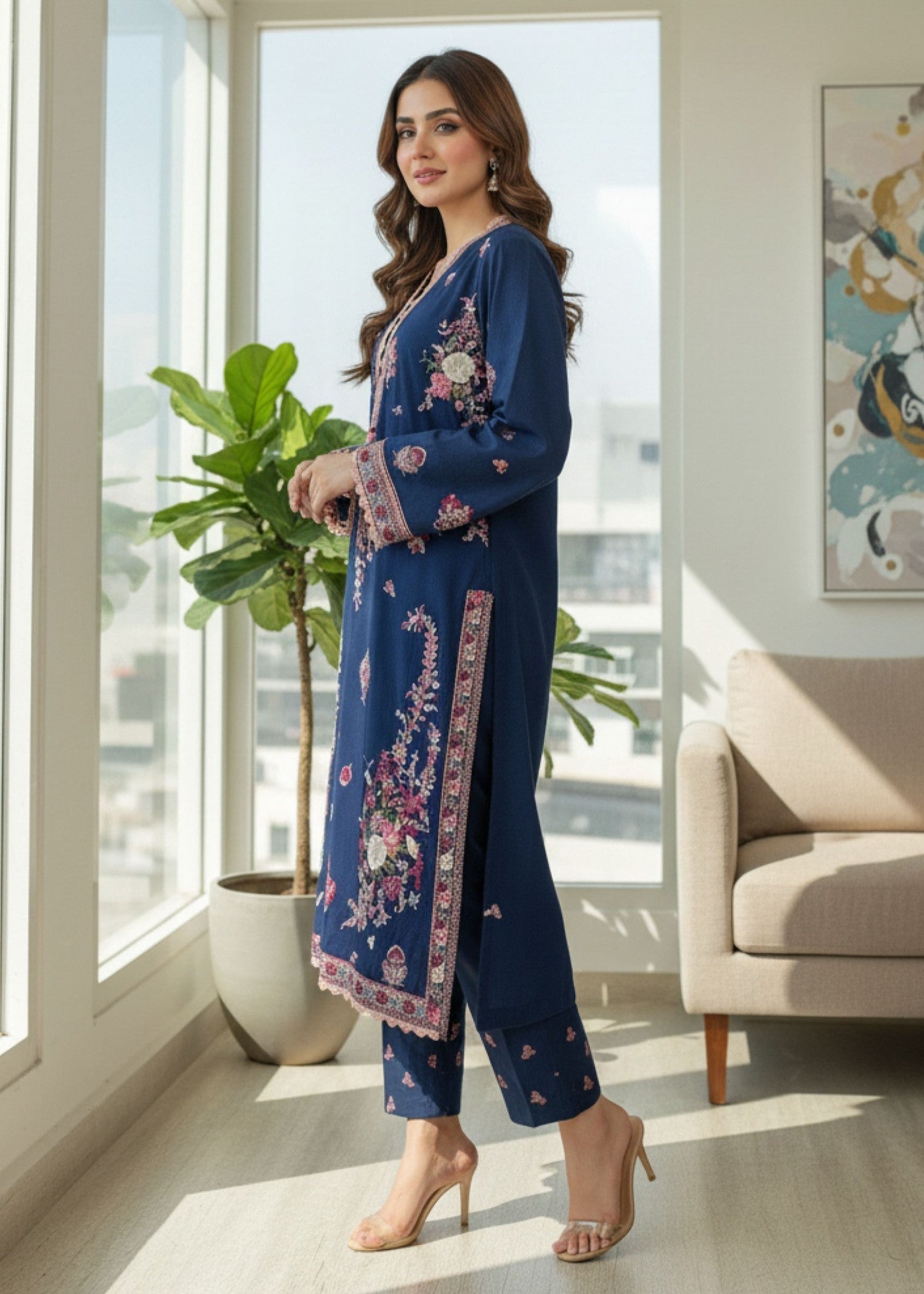 Zuri NIGHAT KH 06 NAVY BLUE Women 3pcs