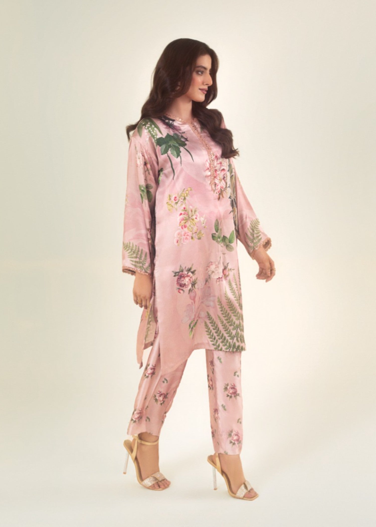 Peach Republic Printed Silk Dress 01 Women 2pcs