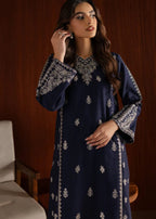 Shehroz Fashion DEEP SAPPHIRE LAWN EMBROIDERY SUIT Women 2pcs