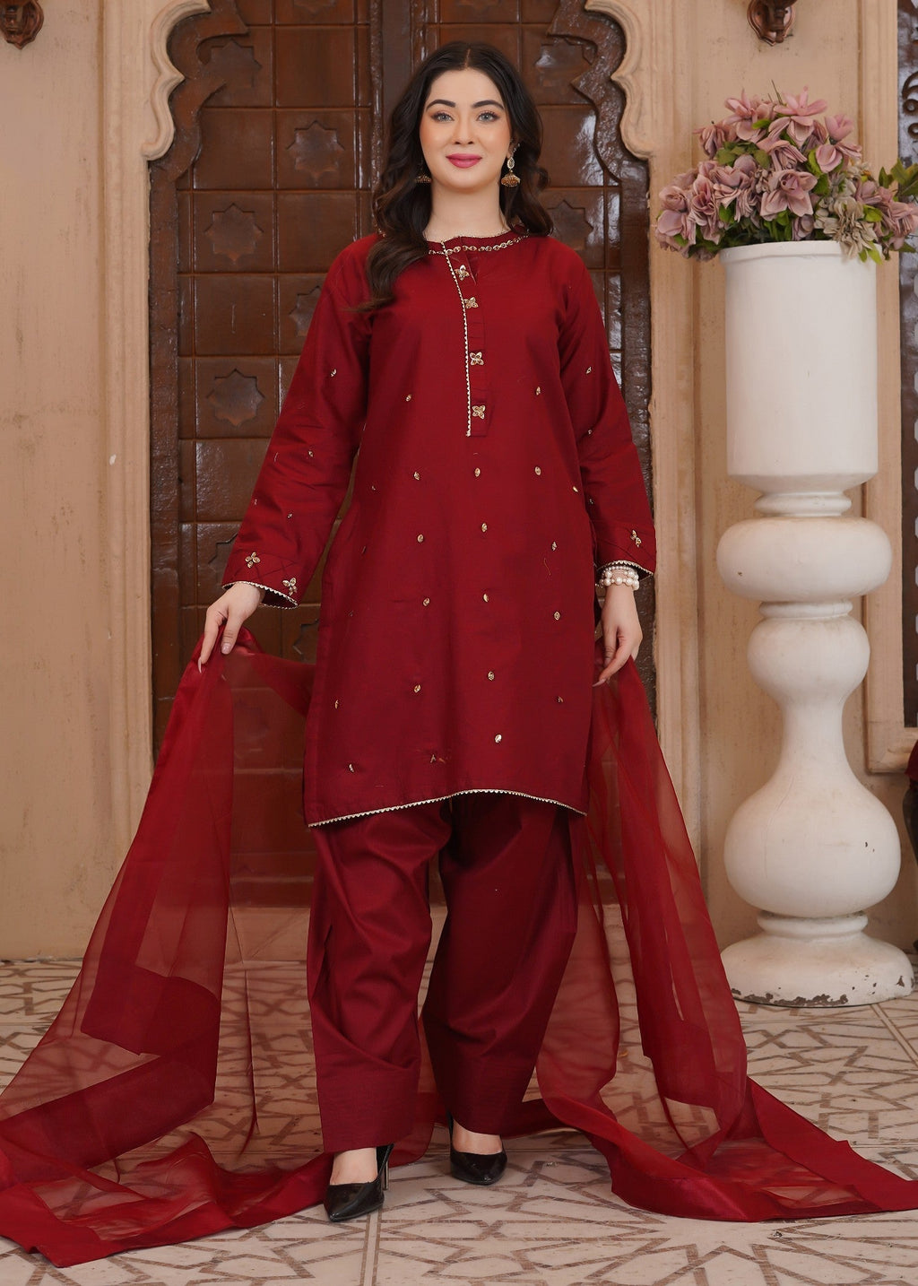 Waniya Awais WAF D12 (Farshi Shalwar) Women 3pcs