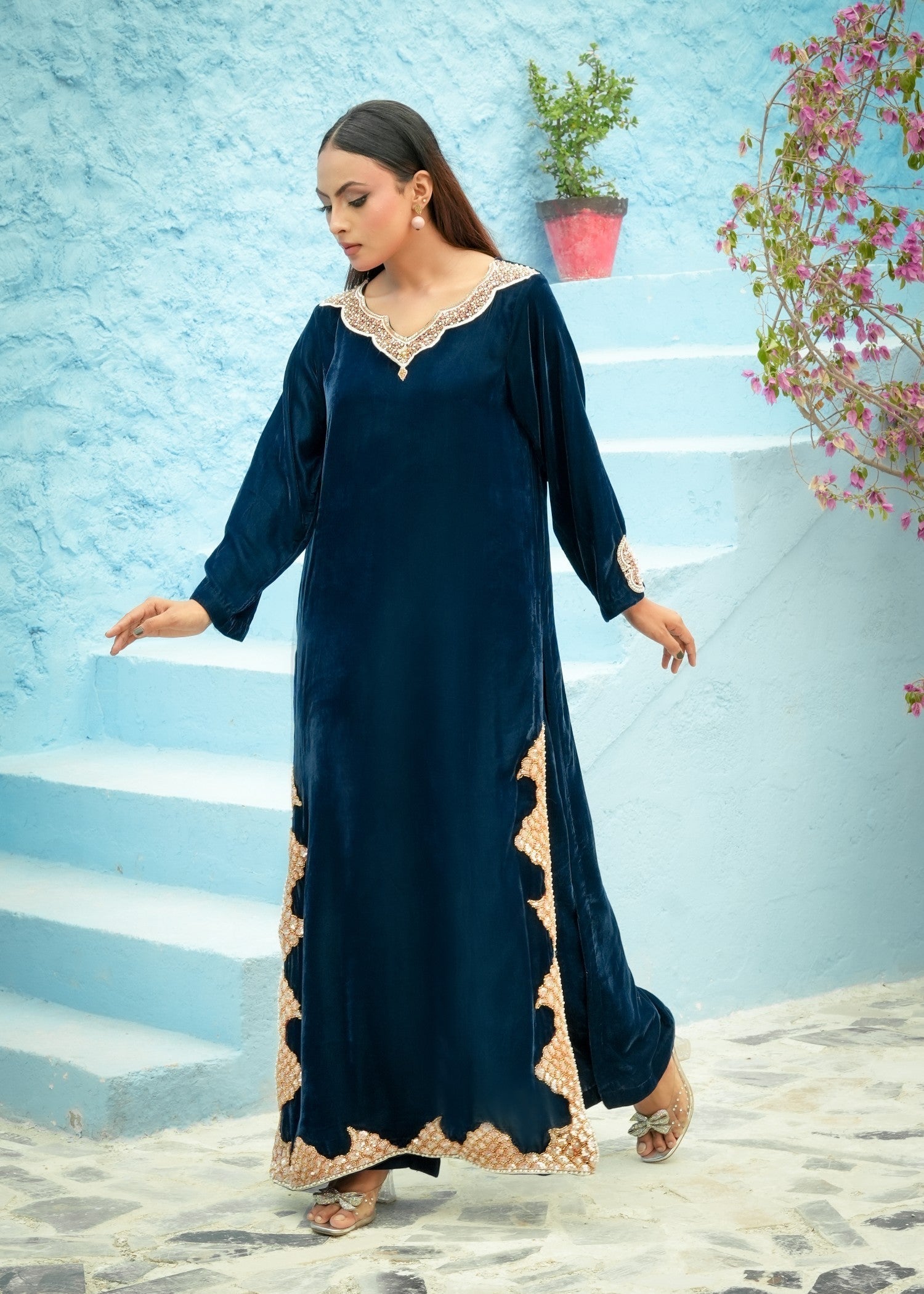 Madiha Gohar Noor e Shaam Velvet Dress Women 2pcs