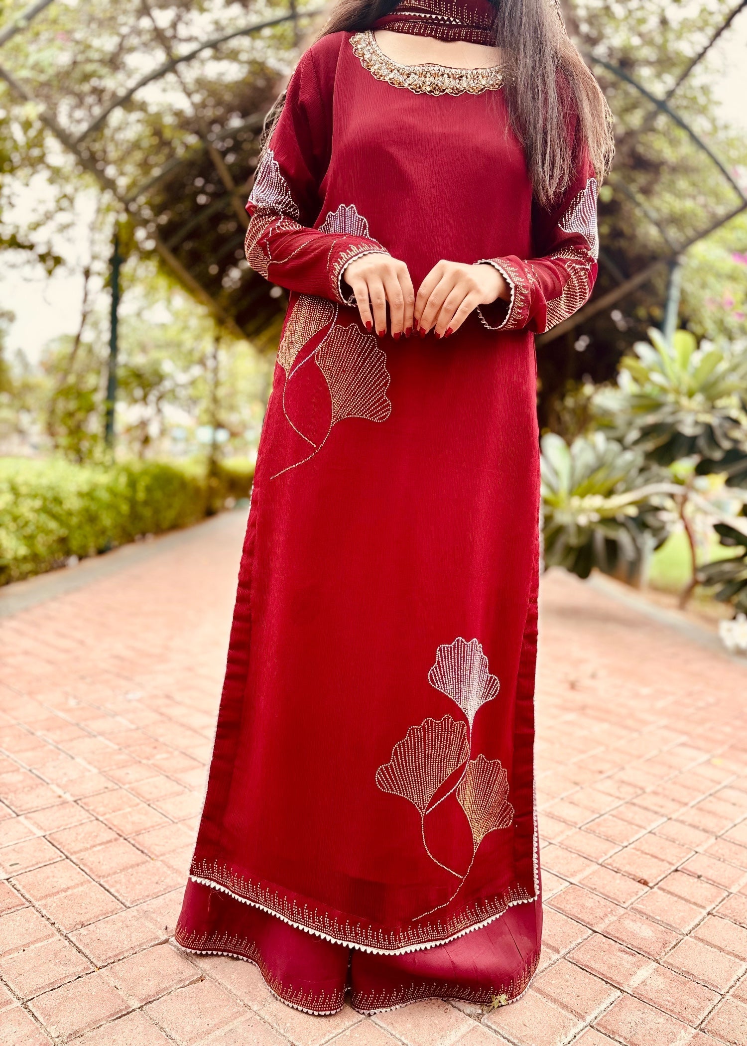 Suits By Sadia MAROON IRON STONE Women 3pcs
