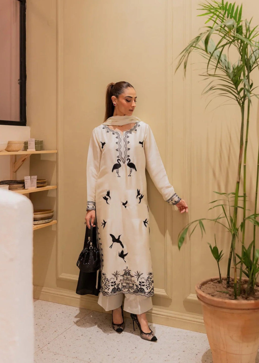 Safoora Amavi Bloom Embroidered Dress Women 3pcs