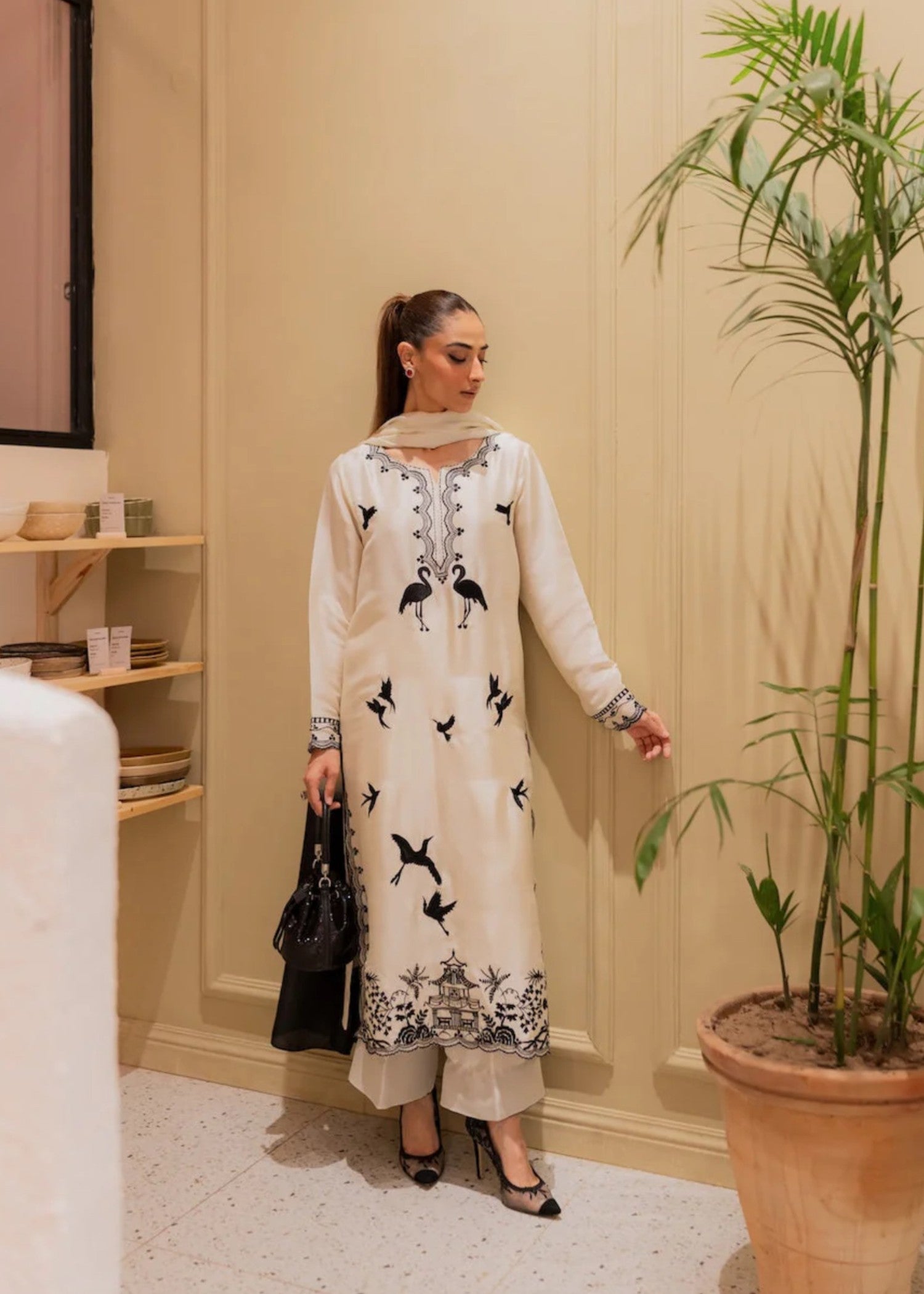 Safoora Amavi Bloom Embroidered Dress Women 3pcs